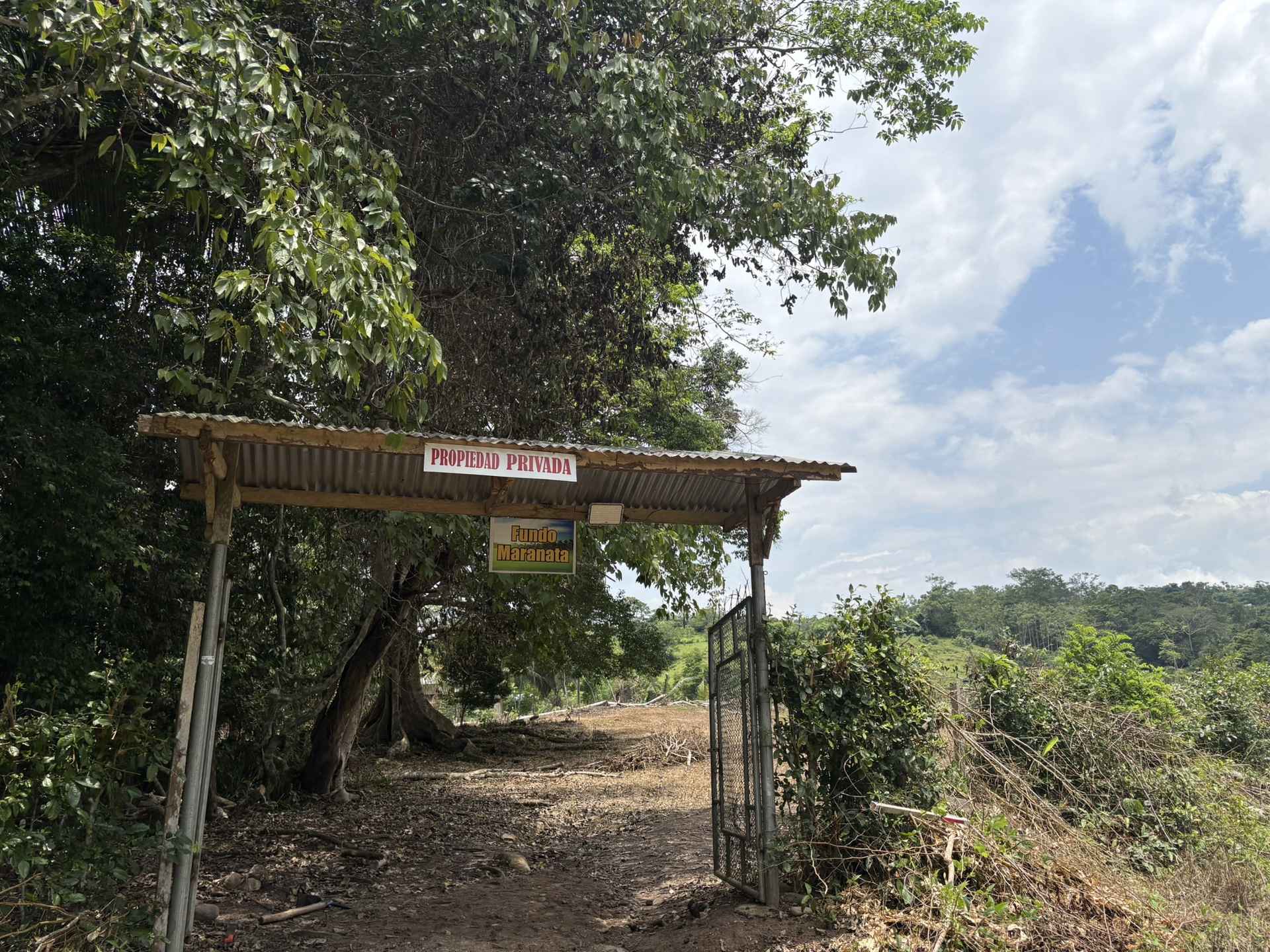 Entrada al Fundo Maranatha, San Martín